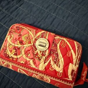 Vera Bradley Red and Yellow Patterned Wallet